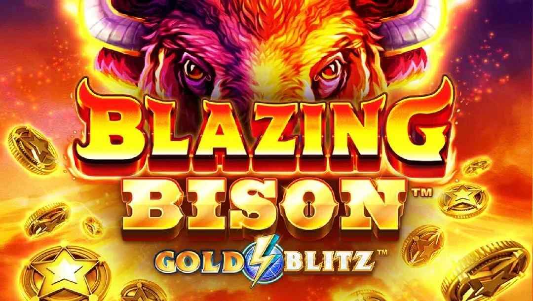 Blazing Bison Gold Blitz slot game – main screen showing the 6x4 reels with Wild West prairie background